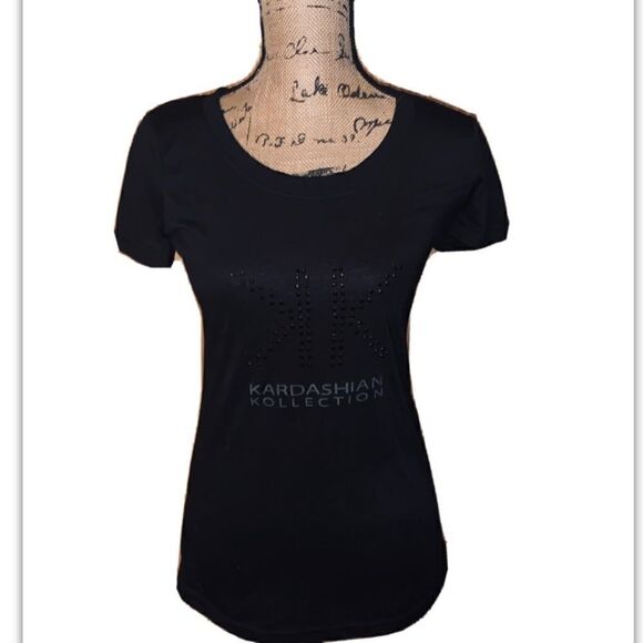 Kardashian Kollection Tops - NW Kardashian Kollection black bling shirt sz M